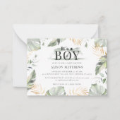 ジャングルサファリキレーフボーイベビーシャワー招待状 ノートカード (正面)