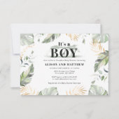 ジャングルサファリキレーフボーイベビーシャワー ノートカード (正面)