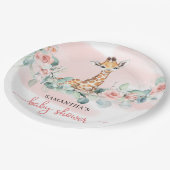 ジャングルサファリキレーフユーカリプトゥスガールベビーシャワー ペーパープレート (アングル)