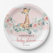 ジャングルサファリキレーフユーカリプトゥスガールベビーシャワー ペーパープレート (正面)