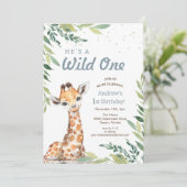 ジャングルサファリキレーフワイルドワン1歳の誕生日パーティー 招待状 (スタンド正面)