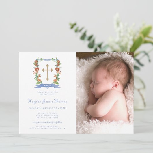 ジャングルサファリクレストフォトバプテスマ招待状 招待状 (スタンド正面)