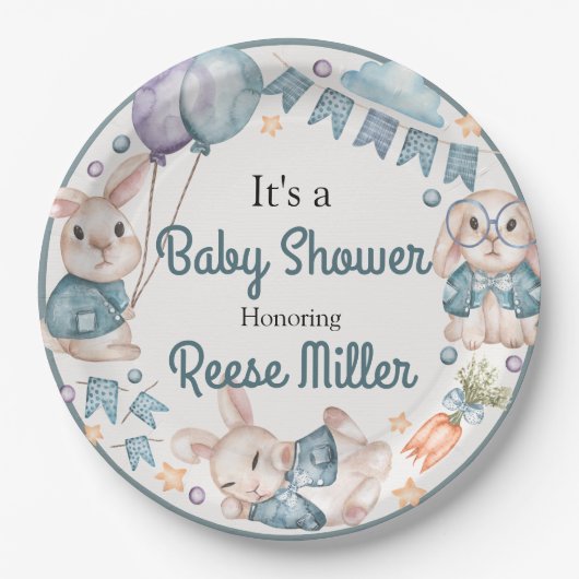 ジャングルサファリグリーンリーベビーシャワーパーティー ペーパープレート (正面)