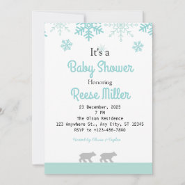 ジャングルサファリグリーンリーベビーシャワーパーティー 招待状