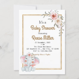 ジャングルサファリグリーンリーベビーシャワーパーティー 招待状