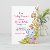 ジャングルサファリグリーンリーベビーシャワーパーティー 招待状 (スタンド正面)