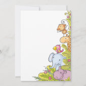 ジャングルサファリグリーンリーベビーシャワーパーティー 招待状 (裏面)