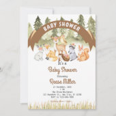 ジャングルサファリグリーンリーベビーシャワーパーティー 招待状 (正面)