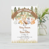 ジャングルサファリグリーンリーベビーシャワーパーティー 招待状 (スタンド正面)