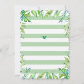 ジャングルサファリグリーン男の赤ちゃんシャワースプリンルライオン 招待状 (裏面)