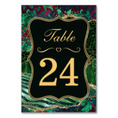 ジャングルサファリグリーン結婚グリッターのテーブル番号 テーブルナンバー (裏面)