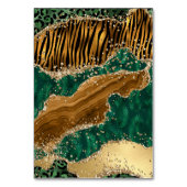 ジャングルサファリグリーン結婚グリッター テーブルナンバー (裏面)