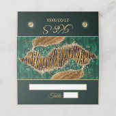 ジャングルサファリグリーン結婚グリッター プレイスカード (外部開封)