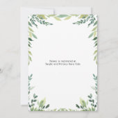 ジャングルサファリグリーン Giraffe ベビーシャワー 招待状 (裏面)