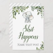 ジャングルサファリゾウスイートメッシュサイン5x7インチ 招待状 (正面/裏面)