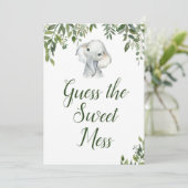 ジャングルサファリゾウ甘い混乱看板サイズ5x7" 招待状 (スタンド正面)