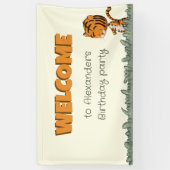 ジャングルサファリタイガーウェルカムバースデーパーティー 横断幕 (縦)