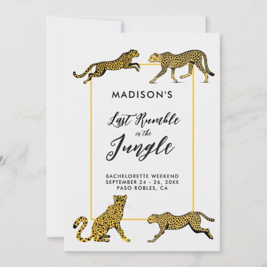 ジャングルサファリチータバチェロレッテ日程 招待状 (正面)