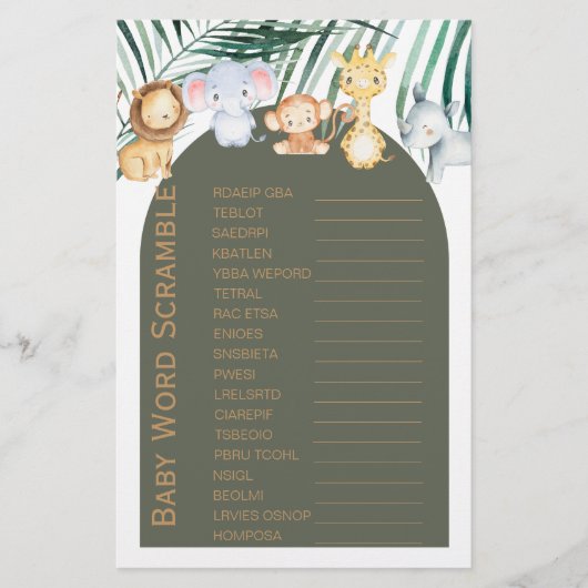 ジャングルサファリテーマベビー単語スクランブルゲーム (正面)