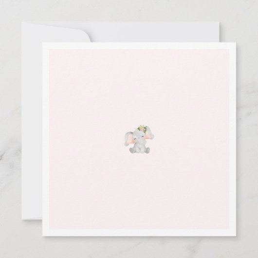 ジャングルサファリトラックガールピンクのベビーシャワー 招待状 (裏面)