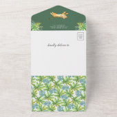 ジャングルサファリバルーンかわいいタイガーカッブベビーシャワー オールインワン招待状 (外側)