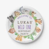 ジャングルサファリバースデーパーティー紙プレート ペーパープレート (正面)