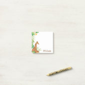 ジャングルサファリパーソナライズされたキリン ポストイット (デスク上)