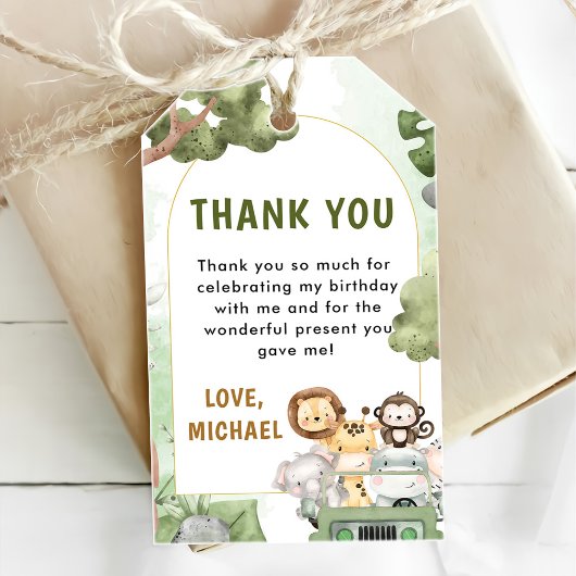 ジャングルサファリパーティー動物1日 ギフトタグ