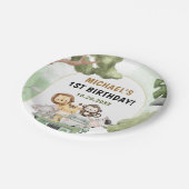 ジャングルサファリパーティー動物1日 ペーパープレート (アングル)