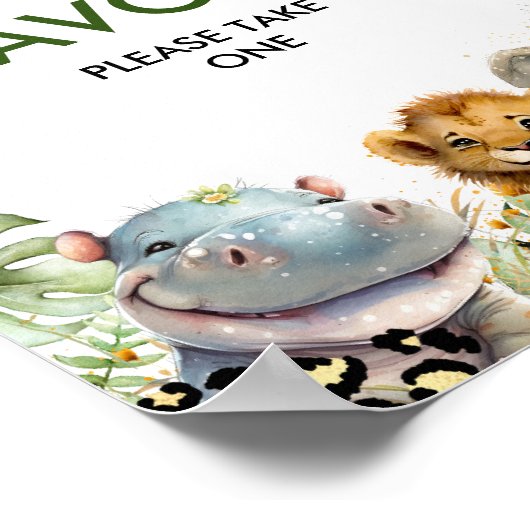 ジャングルサファリパーティー標識 ポスター (角)