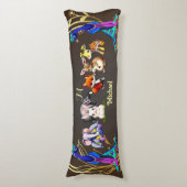 ジャングルサファリピーコックエレファントハレノモノグラム ボディピロー (正面縦)