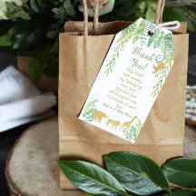 ジャングルサファリベイビーシャワーありがとうメッセージカード