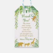 ジャングルサファリベイビーシャワーありがとうメッセージカード ギフトタグ (正面)
