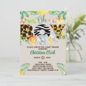 ジャングルサファリベイビーシャワーおお坊ちゃんかわいい 招待状 (スタンド正面)