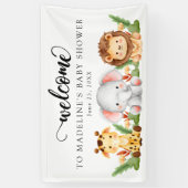 ジャングルサファリベイビーシャワーへようこそ 横断幕 (縦)