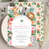 ジャングルサファリベイビーシャワーカップルパーティー 招待状