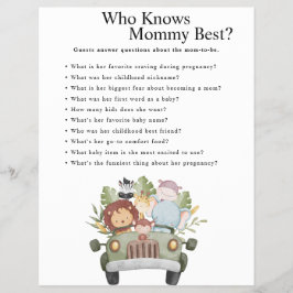 ジャングルサファリベイビーシャワーゲーム チラシ