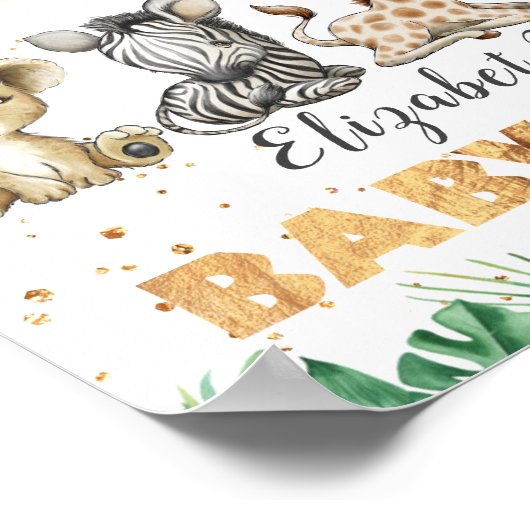 ジャングルサファリベイビーシャワーパーティーポスター ポスター (角)