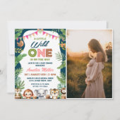 ジャングルサファリベイビーシャワーパーティー写真 招待状 (正面)