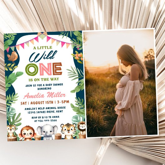 ジャングルサファリベイビーシャワーパーティー写真 招待状
