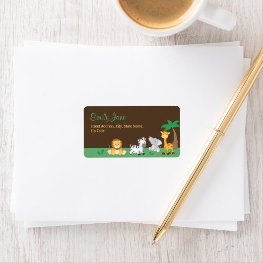 ジャングルサファリベイビーシャワー住所 シール (インサイチュ)