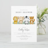 ジャングルサファリベイビーシャワー招待状トロピカル 招待状 (スタンド正面)
