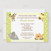 ジャングルサファリベイビーシャワー招待状5 x 7 招待状 (正面)