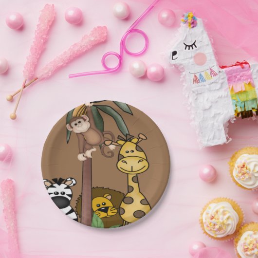 ジャングルサファリベイビーシャワー紙プレート ペーパープレート (パーティー)