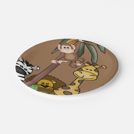 ジャングルサファリベイビーシャワー紙プレート ペーパープレート (アングル)