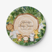 ジャングルサファリベイビーシャワー紙プレート ペーパープレート (正面)