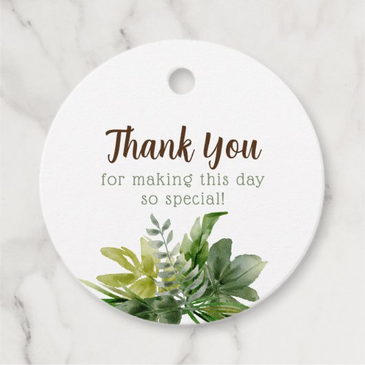 ジャングルサファリベイビーシャワー誕生日メッセージカード フェイバータグ (正面)