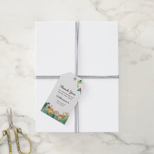 ジャングルサファリベイビーシャワー ギフトタグ (より糸付き)