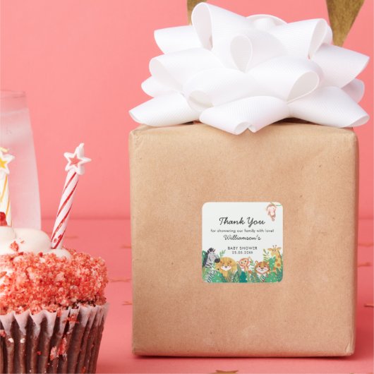 ジャングルサファリベイビーシャワー スクエアシール (パーティー)