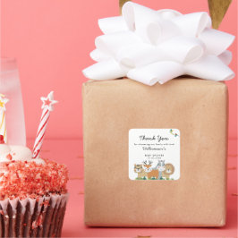 ジャングルサファリベイビーシャワー スクエアシール